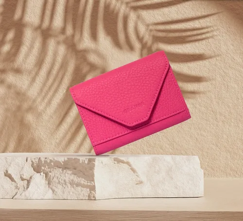 Vista 26 de grande Estuches para tarjetas 3639, Naranja, Tarjetero de cuero con cierre magnético, cartera pequeña de acordeón para mujer