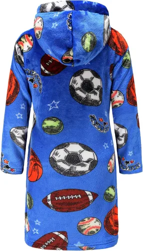 Vista 2 de Bata de baño de forro polar con capucha para niños, bata suave y mullida para niños pequeños