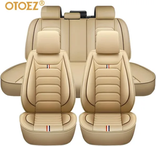 Vista 2 de otoez Juego completo de 5 fundas de asiento de automóvil, sedán, SUV, camión, furgonetas, protector de cojín para asiento delantero y trasero, apto