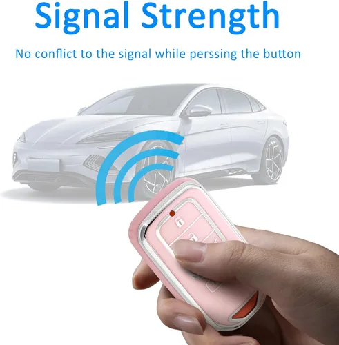 Vista 5 de Funda para llavero con llavero para Accord Civic CRV Pilot Passport Insight Rosa
