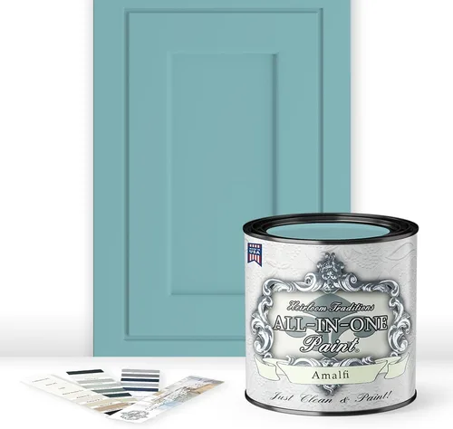 Vista 98 de Pintura TODO EN UNO, Abbey (gris cálido), Muestra de 8oz - Pintura duradera para gabinetes y muebles. Imprimación y capa superior incorporadas,