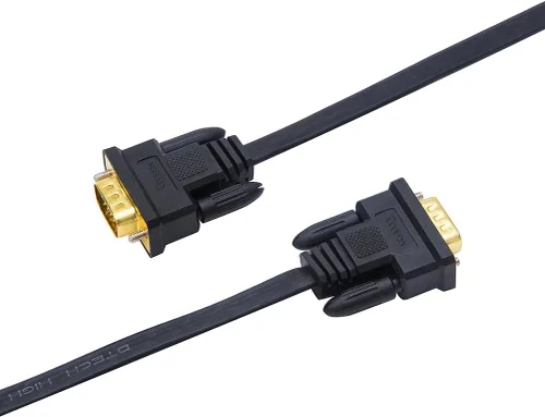 Vista 3 de DTech 32.8 ft ultra delgado monitor de computadora VGA cable largo 32 pies macho a macho 15 pines conector estándar SVGA cable negro