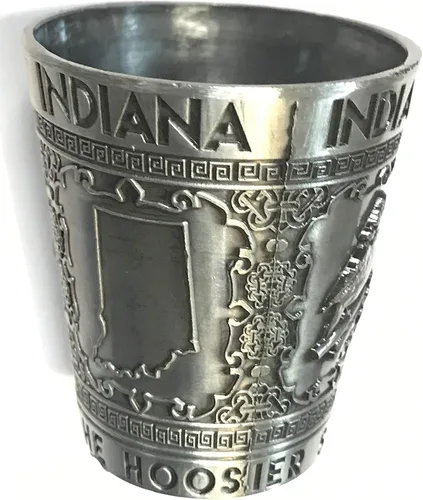 Vista 3 de States Souvenir Metal Shot - Diseño de peltre de vidrio – Texas Nashville Indiana Iowa St. Louis Chicago Kentucky Ohio Illinois - Disparo de metal