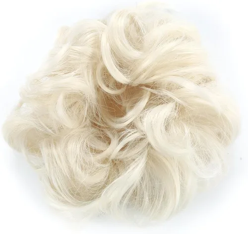 Vista 13 de Cabello sintético despeinado, grueso, extensiones para coleta, cabello recogido