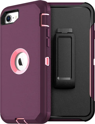 Vista 14 de MXX Funda diseñada para iPhone SE 2020/SE 2022, funda protectora resistente con protector de pantalla [3 capas] cubierta de protección de goma