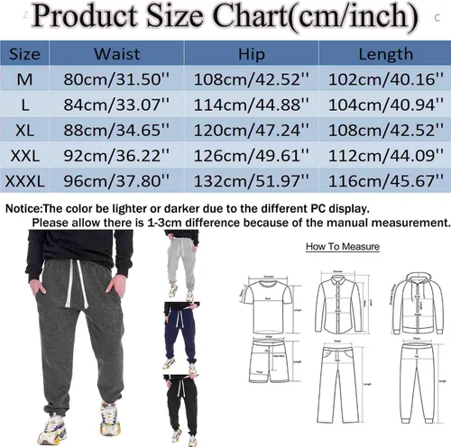 Vista 6 de Pantalones deportivos para hombre, ajuste holgado, pantalones deportivos para hombre, pantalones deportivos de ajuste holgado, con cordón
