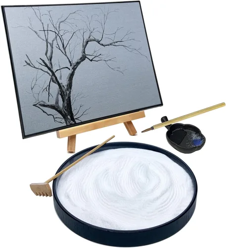 Vista 10 de AOVOA Zen Buddha - Tabla de pintura al agua con guía de dibujo y respiración, juego de arte relajante de dibujo de agua con pinceles y plantillas