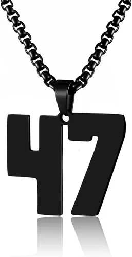 Vista 175 de Collar de Número Dorado para Hombre, Cadena de Acero Inoxidable con Colgante de Número para Atletas, Joyería Deportiva Personalizada para Niños