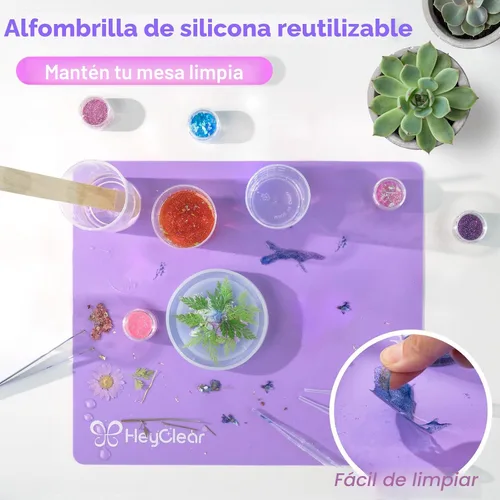Vista 3 de HeyClear Juego de resina epoxi con moldes para principiantes - 18 oz de resina súper clara y dura, juego completo de suministros para manualidades