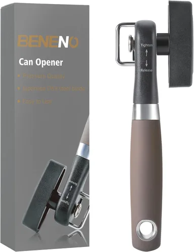 Vista 11 de Beneno Abrelatas, Abrelatas Manual de Corte Lateral Seguro con Borde Liso y Hoja Afilada Duradera, Perilla que Ahorra Esfuerzo y Mango Agua