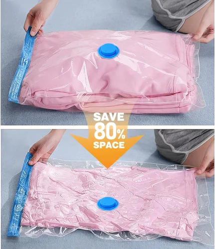 Vista 9 de Paquete de 10 bolsas de almacenamiento al vacío de viaje con bomba eléctrica, bolsas de sellado al vacío para ropa, bolsas selladoras al vacío