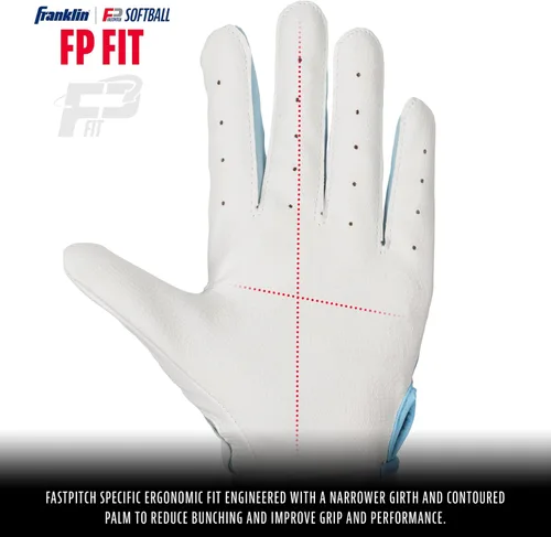 Vista 2 de Franklin Sports Classic X Guantes de bateo para lanzamiento rápido
