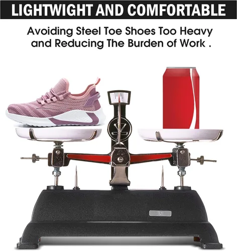 Vista 5 de Tinefiy Steel Toe Shoes for Women Lightweight Safety Shoes Air Cushion Comfortable Slip Resistant Indestructible Womens Puncture Proof Work Sneakers