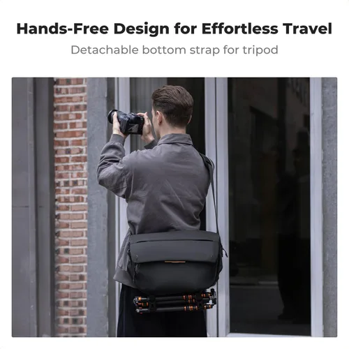 Vista 4 de K&F CONCEPT Bolsa bandolera para cámara, bolsa cruzada para cámara de 13L Negro