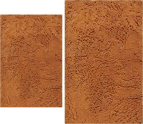 Vista 18 de Juegos de alfombras de baño de 2 piezas, alfombra de baño de felpilla extra suave ultra absorbente, alfombra de baño con base antideslizante de PVC