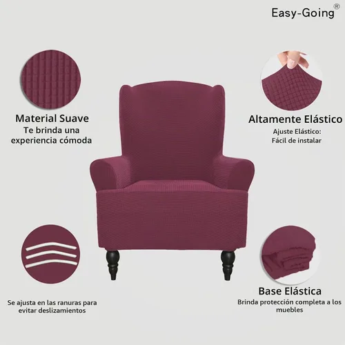 Vista 3 de Easy-Going Funda elástica para sofá de 1 pieza, protector de muebles, suave con parte inferior elástica, poliéster, elastano, tela jacquard a