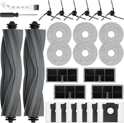 Vista 9 de Kit de 18 accesorios para Dreame L10s Ultra Gen 2/L10s Pro Ultra Heat/X30 Ultra/L40s Ultra AE/CE Robot Aspirador, 1 Cepillo TriCut, 4 Cepillos