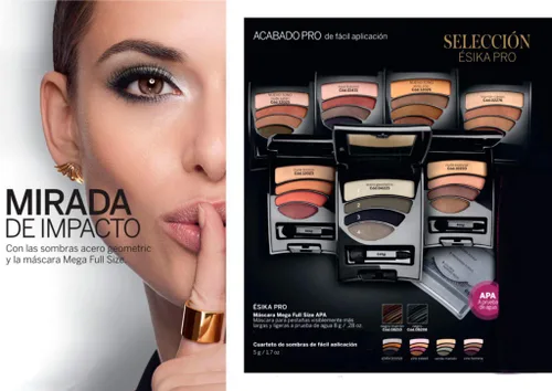 Vista 3 de Esika Pro Sombras HD 4 Sombras Paleta, Acabados Mate y Satén, Tutorial Incluido, Color: Plata Midnight