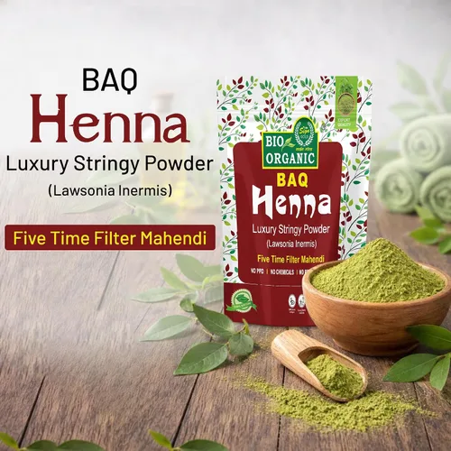 Vista 2 de Polvo de henna para tinte para el cabello Lawsonia Inermis Polvo Mehndi Cinco desplazados Natural y crudo (10.11 onzas - 0.8 libras)