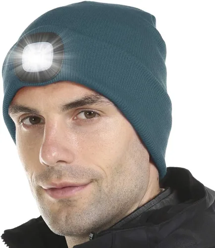 Vista 16 de Tutuko Gorro unisex con luz, gorro LED recargable por USB, sombrero LED con linterna, regalos para hombres, mujeres, papá