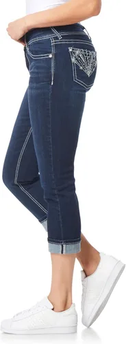 Vista 2 de WallFlower Luscious Curvy 23.5" Crop Mid-Rise Bling Insta Stretch Juniors (estándar y Plus)