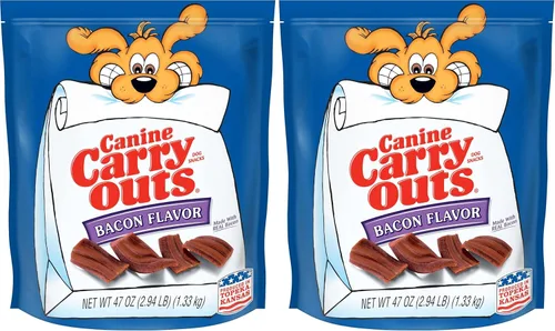 Vista 16 de Canine Carry Outs Golosinas para perros, sabor a tocino, 22.5 onzas (paquete de 4), hechas con tocino real