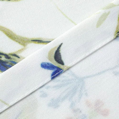 Vista 7 de VOGOL Mantel rectangular de lino lavable, resistente a las manchas y a las arrugas, estampado floral y de pájaros, mesa decorativa para mesa