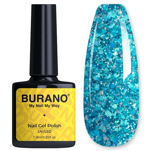 Vista 18 de BURANO Esmalte de uñas con purpurina, efecto holográfico brillante LED UV, gel de secado, sin astillas, esmalte brillante para hacer tus propias