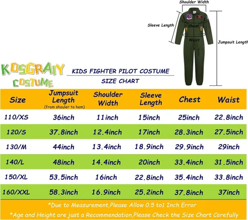 Vista 6 de Disfraz de piloto de caza para niños, traje de vuelo militar para niño y niña, disfraz de Maverick para niños de Halloween