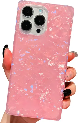 Vista 35 de Funda compatible con iPhone 14 Pro con borde rectangular, bonita funda protectora de lujo con pintura al óleo y flores para mujeres y niñas, funda