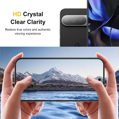 Vista 7 de [Paquete de 2+2] Protector de pantalla de privacidad mate de 4 vías de 360° para Google Pixel 9 Pro con protector de lente de cámara, compatible