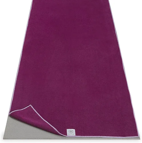 Vista 8 de Gaiam Toalla de microfibra para esterilla de yoga, toalla de yoga para yoga caliente (68 pulgadas de largo x 24 pulgadas de ancho), sombra azul