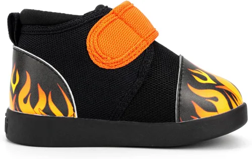 Vista 3 de ikiki Zapatillas deportivas para niños pequeños y niños pequeños. Tenis de ajuste espacioso. Nota no chirriantes, puntera y talón de cuero vegano