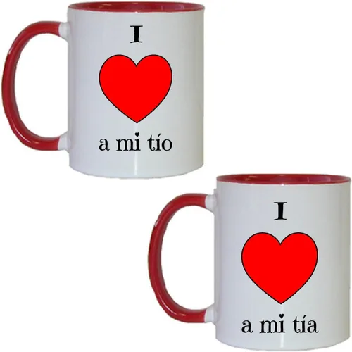 Vista 2 de Gifts by Lulee, LLC Taza En Espanol para Yo Amo a Mi TIO/Tia Taza En Español De Chocolate Café O Te (2 B/w)