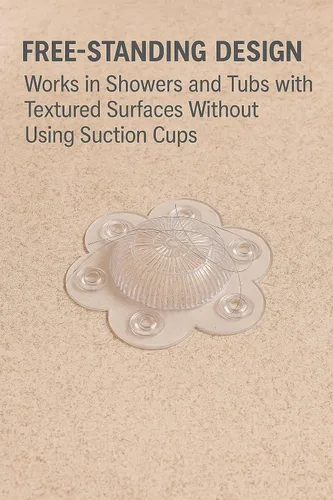Vista 6 de Paquete de 2 cubiertas de drenaje para atrapa el cabello, PVC suave en forma de cúpula de 5 pulgadas con 6 ventosas, tapón transparente
