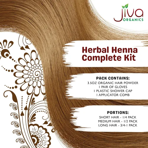 Vista 2 de Jiva - Tinte orgánico para el cabello castaño claro, 100 % herbario con canela y henna, colorante natural orgánico certificado para el cabello, 100