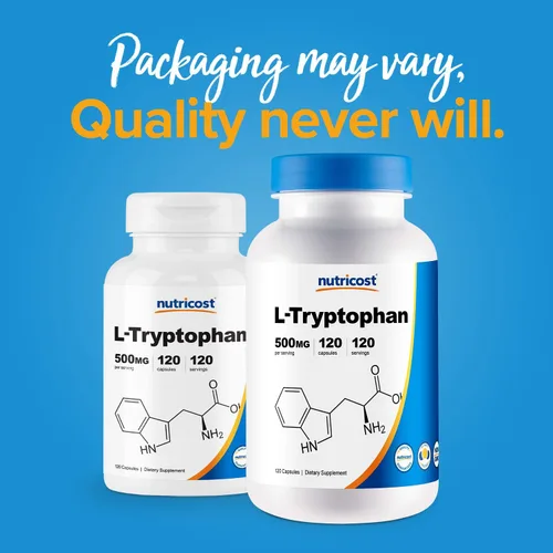 Vista 3 de Nutricost L-triptófano 500 mg, 120 cápsulas (2 botellas)
