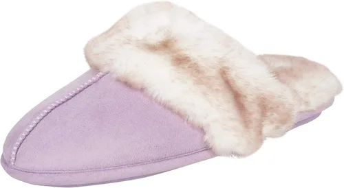Vista 12 de Jessica Simpson - Pantuflas cómodas de piel sintética para mujer con suela antideslizante y espuma viscoelástica Negro