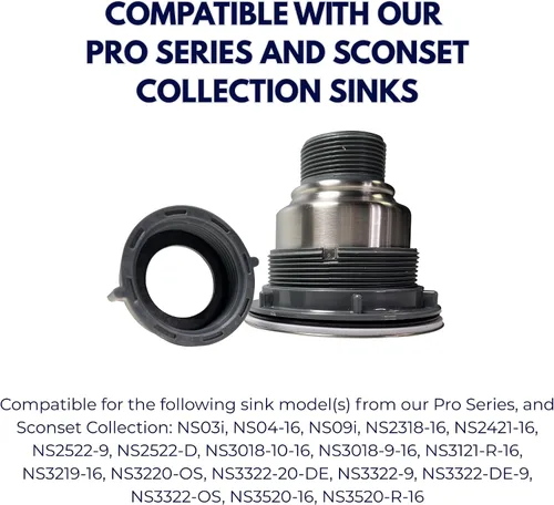 Vista 6 de Nantucket Sinks NS35CD - Drenaje de colador de lujo de 3.5 pulgadas, acero inoxidable