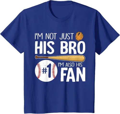 Vista 63 de Camiseta Baseball Brother I'm Not Just His Bro I'm His Number One Fan, Negro