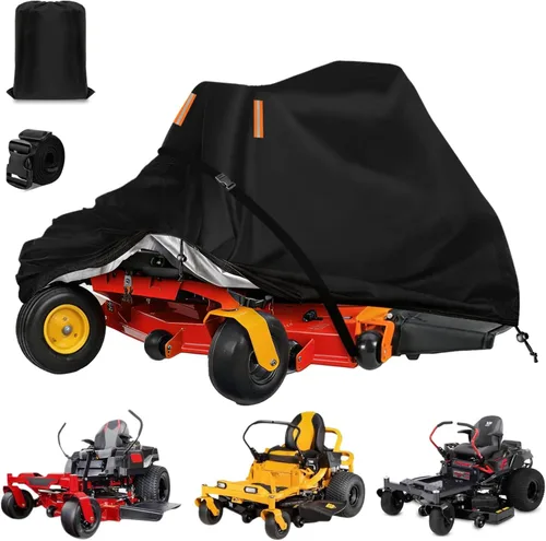 Vista 10 de Funda para cortacéspedes de montar impermeable para exteriores, fundas resistentes para tractor 600D anti-UV, ajuste universal para plataformas