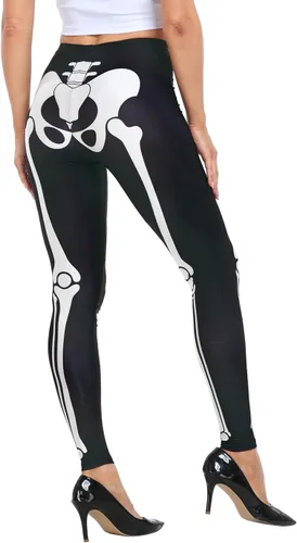 Vista 4 de HDE Leggings de entrenamiento con diseño de moda. Divertidos estampados impresos con gráficos de moda