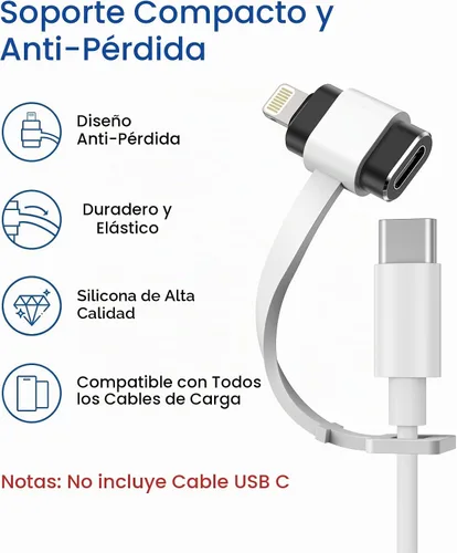 Vista 6 de TechMatte - Juego de 2 adaptadores USB C hembra a Lightning macho, 2.2A de carga y transferencia de datos, compatible con iPhone 14, 13, 12, 11, XS