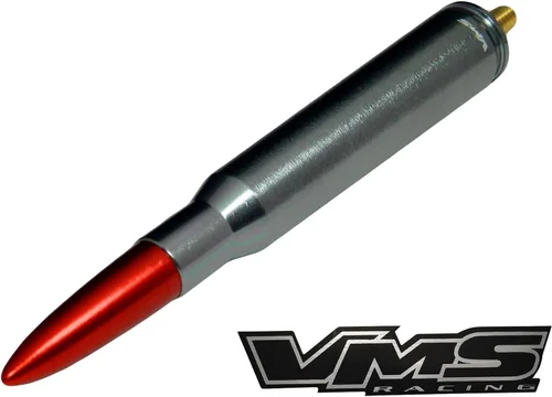 Vista 2 de VMS Racing Antena de bala de punta roja calibre 50, calibre 50, color rojo, compatible con Jeep Wrangler JK JKU JL Sahara Sport Rubicon Unlimited