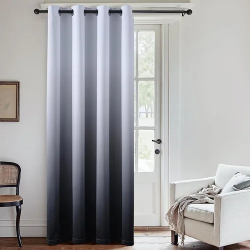 Vista 230 de SimpleHome Cortinas degradadas degradadas para oscurecer la habitación de 36 pulgadas de largo para dormitorio, con ojales y bloqueo de luz Negro