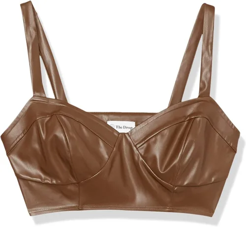 Vista 6 de The Drop Bralette de cuero vegano Lewis para mujer