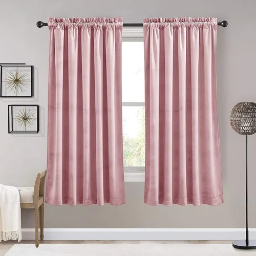 Vista 104 de RYB HOME Cortinas opacas de terciopelo para dormitorio, aislamiento térmico, privacidad, luz solar, bloqueo de calor, cortinas lujosas con bolsillo