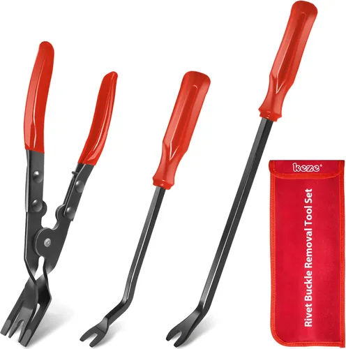 Vista 8 de Keze 7 Piezas Herramienta de Palanca de Extracción de Molduras de Plástico Automotrices y Kit de Alicates Extractores de Clips para Extracción