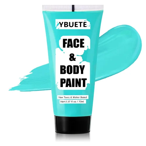 Vista 22 de YBUETE Pintura facial corporal a base de agua blanca para calavera Cosplay Blanco