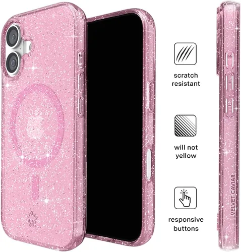 Vista 852 de VELVET CAVIAR Funda para iPhone 15, compatible con MagSafe, probada contra caídas de 10 pies, fundas protectoras de diseño, leopardo color rosa